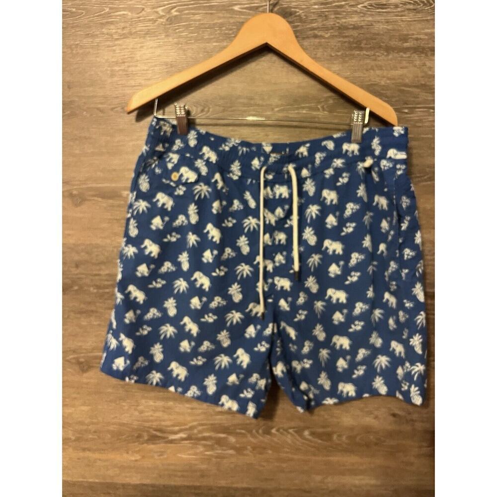 Polo Ralph Lauren Shorts Mens Large Pockets Swimwear Surfer Blue Pool Trunks